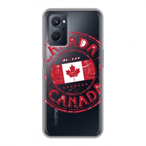 Полупрозрачный дизайнерский пластиковый чехол для Realme 9i Флаг Канады