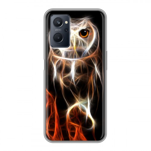 Дизайнерский силиконовый чехол для Realme 9i Пламенные животные