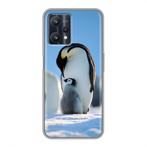 Дизайнерский силиконовый чехол для Realme 9 Pro Пингвины