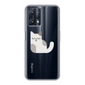 Полупрозрачный дизайнерский силиконовый чехол для Realme 9 Pro Прозрачные кошки