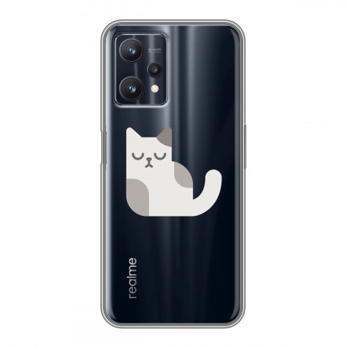 Полупрозрачный дизайнерский силиконовый чехол для Realme 9 Pro Прозрачные кошки