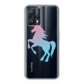 Полупрозрачный дизайнерский силиконовый чехол для Realme 9 Pro Прозрачные лошади и единороги 