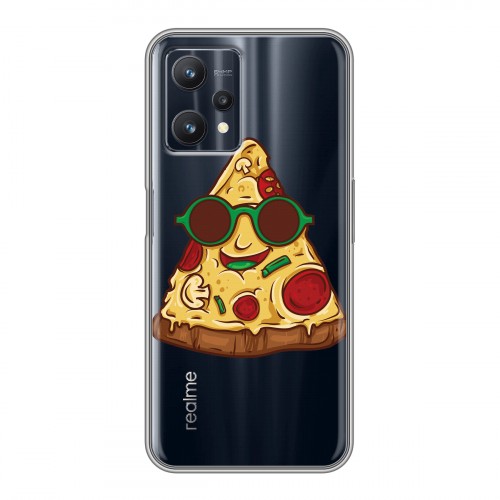 Полупрозрачный дизайнерский силиконовый чехол для Realme 9 Pro Прозрачная Пицца