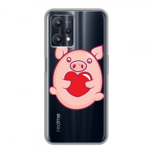 Полупрозрачный дизайнерский силиконовый чехол для Realme 9 Pro Прозрачные свинки