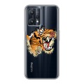 Полупрозрачный дизайнерский силиконовый чехол для Realme 9 Pro Прозрачные тигры