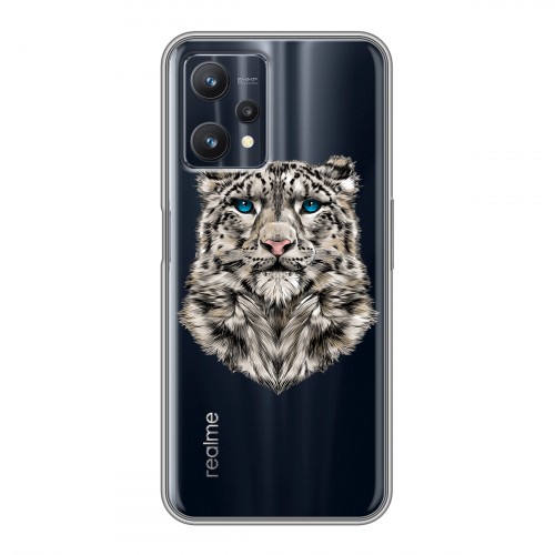 Полупрозрачный дизайнерский силиконовый чехол для Realme 9 Pro Прозрачные леопарды