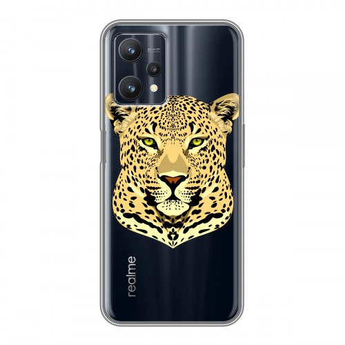 Дизайнерский силиконовый чехол для Realme 9 Pro Прозрачные леопарды