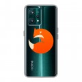 Полупрозрачный дизайнерский пластиковый чехол для Realme 9 Pro Plus Прозрачные лисы
