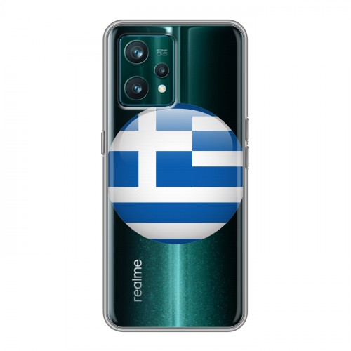 Полупрозрачный дизайнерский пластиковый чехол для Realme 9 Pro Plus флаг греции