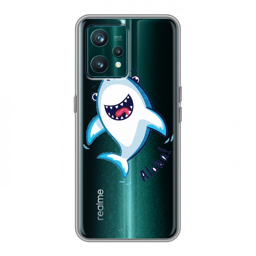 Полупрозрачный дизайнерский пластиковый чехол для Realme 9 Pro Plus Прозрачные акулы