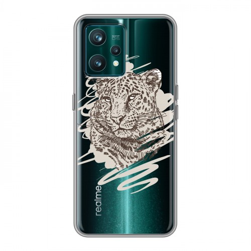 Дизайнерский пластиковый чехол для Realme 9 Pro Plus Прозрачные леопарды