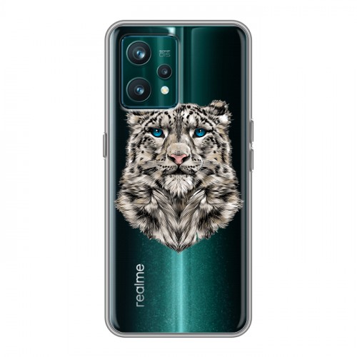 Полупрозрачный дизайнерский пластиковый чехол для Realme 9 Pro Plus Прозрачные леопарды