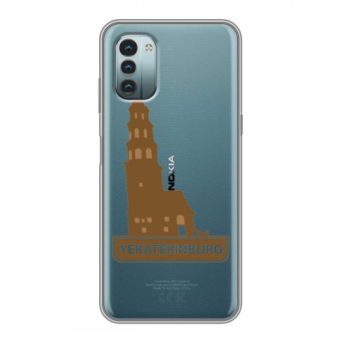 Полупрозрачный дизайнерский пластиковый чехол для Nokia G11 Прозрачные города России
