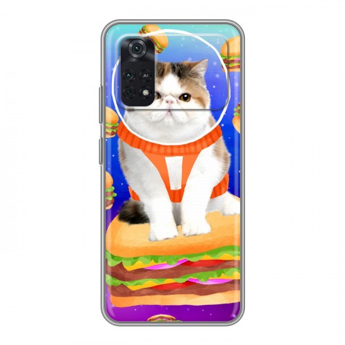 Дизайнерский силиконовый чехол для Xiaomi Poco M4 Pro 4G Космик кошки