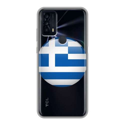 Полупрозрачный дизайнерский силиконовый чехол для TCL 20B флаг греции
