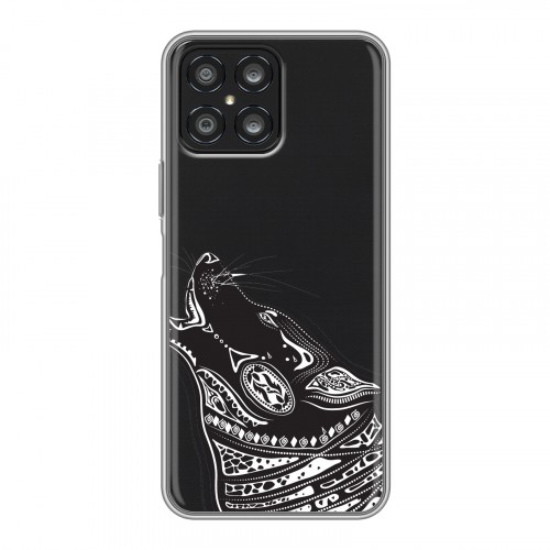 Полупрозрачный дизайнерский силиконовый чехол для Huawei Honor X8 Каллиграфия животных
