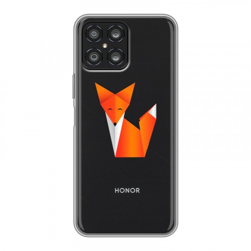 Полупрозрачный дизайнерский силиконовый чехол для Huawei Honor X8 Прозрачные лисы