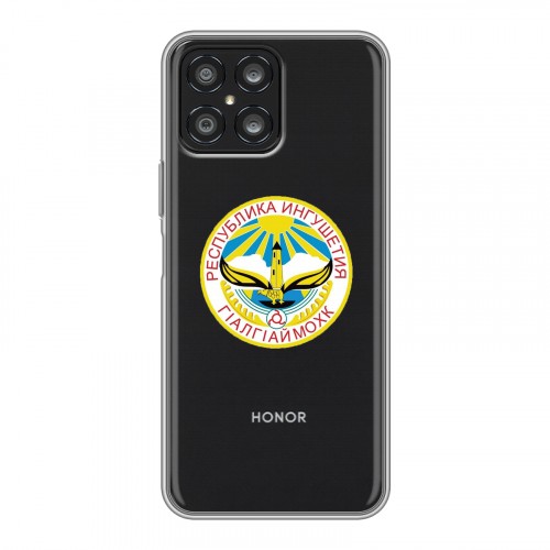 Полупрозрачный дизайнерский силиконовый чехол для Huawei Honor X8 флаг Ингушетии