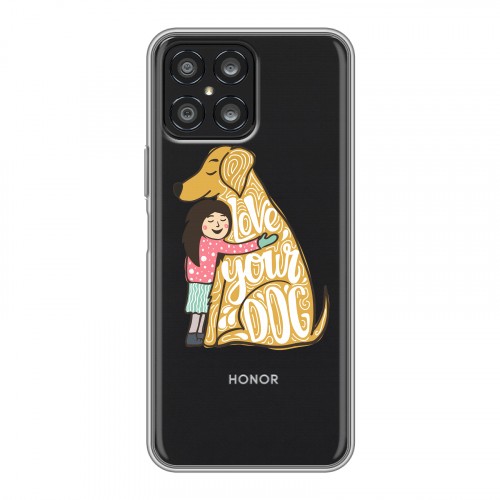 Полупрозрачный дизайнерский силиконовый чехол для Huawei Honor X8 Прозрачные собаки