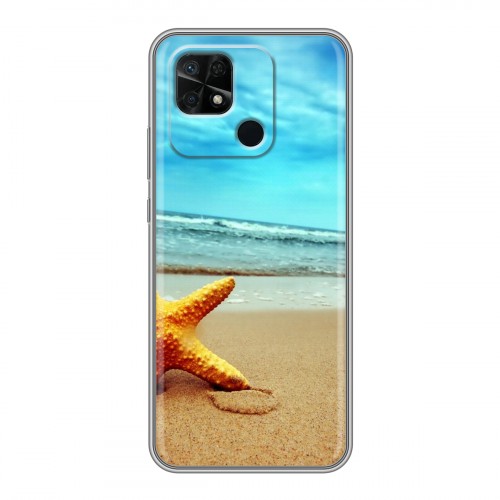 Дизайнерский силиконовый чехол для Xiaomi Redmi 10C пляж