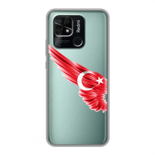 Полупрозрачный дизайнерский пластиковый чехол для Xiaomi Redmi 10C Флаг Турции