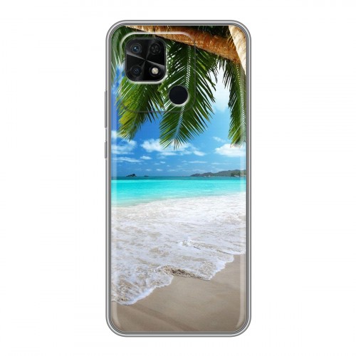 Дизайнерский силиконовый с усиленными углами чехол для Xiaomi Redmi 10C Пляж