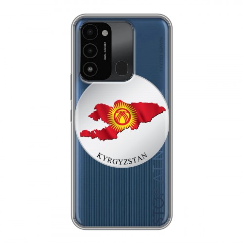 Полупрозрачный дизайнерский пластиковый чехол для Tecno Spark Go 2022 флаг Киргизии