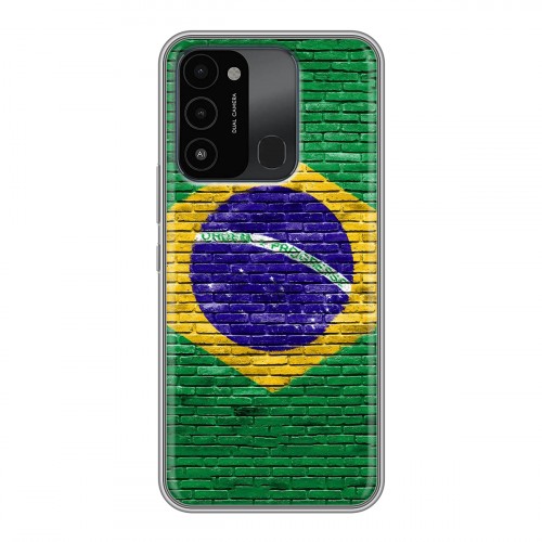 Дизайнерский силиконовый с усиленными углами чехол для Tecno Spark Go 2022 Флаг Бразилии
