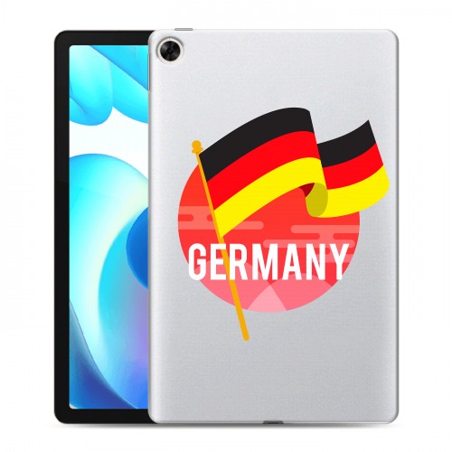 Полупрозрачный дизайнерский силиконовый чехол для Realme Pad Флаг Германии