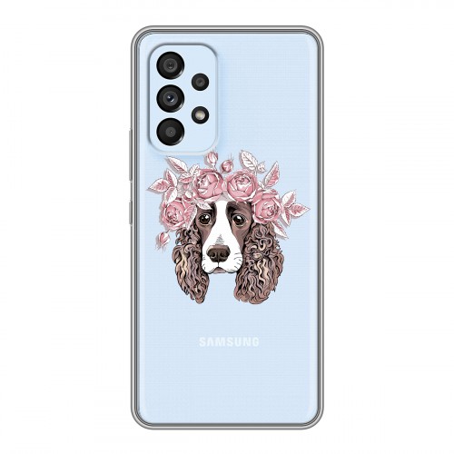 Полупрозрачный дизайнерский пластиковый чехол для Samsung Galaxy A33 5G Прозрачные собаки