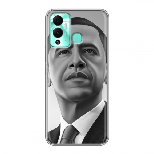 Дизайнерский силиконовый с усиленными углами чехол для Infinix Hot 12 Play Барак Обама