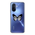 Полупрозрачный дизайнерский пластиковый чехол для Huawei Nova Y70 прозрачные Бабочки 