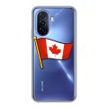 Полупрозрачный дизайнерский пластиковый чехол для Huawei Nova Y70 Флаг Канады