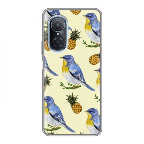 Дизайнерский силиконовый чехол для Huawei Nova 9 SE Птицы и фрукты