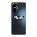 Полупрозрачный дизайнерский пластиковый чехол для Tecno Camon 19 прозрачные Бабочки 