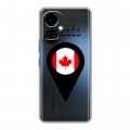 Полупрозрачный дизайнерский пластиковый чехол для Tecno Camon 19 Флаг Канады