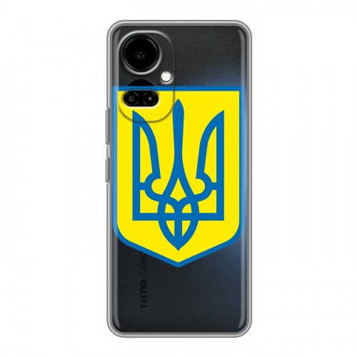 Полупрозрачный дизайнерский пластиковый чехол для Tecno Camon 19 Флаг Украины