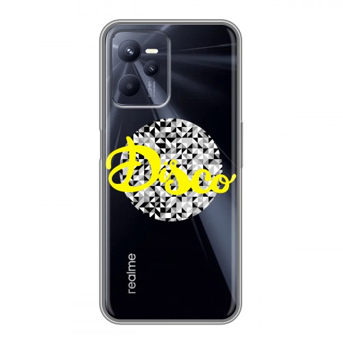 Полупрозрачный дизайнерский пластиковый чехол для Realme C35 Прозрачные надписи 1