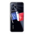 Полупрозрачный дизайнерский пластиковый чехол для Realme C35 Флаг Франции