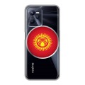 Полупрозрачный дизайнерский пластиковый чехол для Realme C35 флаг Киргизии