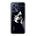 Полупрозрачный дизайнерский силиконовый чехол для Realme C35 Прозрачные акулы