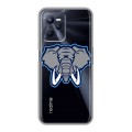 Полупрозрачный дизайнерский силиконовый с усиленными углами чехол для Realme C35 Прозрачные слоны