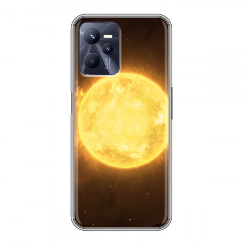 Дизайнерский силиконовый с усиленными углами чехол для Realme C35 Солнце