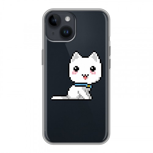 Полупрозрачный дизайнерский пластиковый чехол для Iphone 14 Кошки