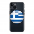 Полупрозрачный дизайнерский пластиковый чехол для Iphone 14 флаг греции