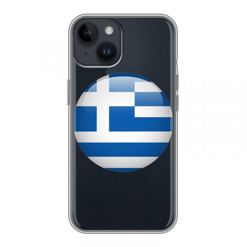 Полупрозрачный дизайнерский пластиковый чехол для Iphone 14 флаг греции