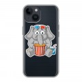 Полупрозрачный дизайнерский пластиковый чехол для Iphone 14 Прозрачные слоны