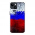 Дизайнерский пластиковый чехол для Iphone 14 Российский флаг