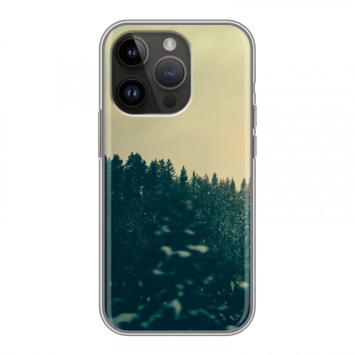 Дизайнерский силиконовый чехол для Iphone 14 Pro лес