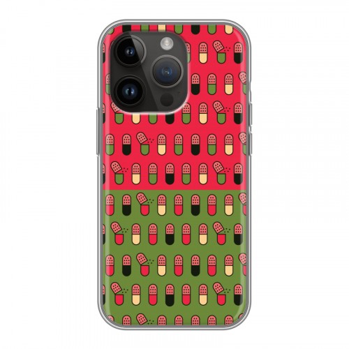 Дизайнерский силиконовый чехол для Iphone 14 Pro Разноцветные таблетки